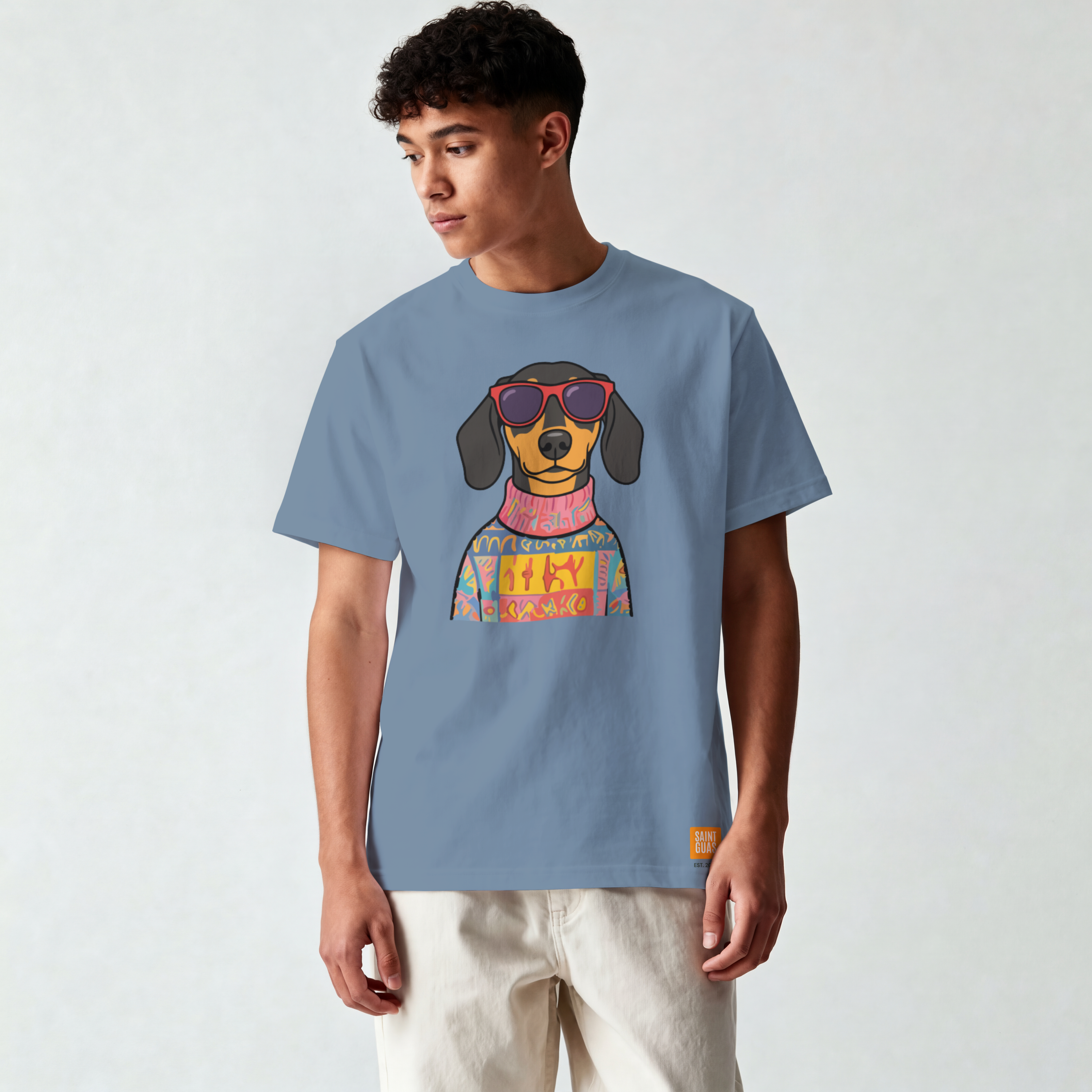 Saint Guas Mood Pet Capsule – Dachshund Premium Oversize T-Shirt