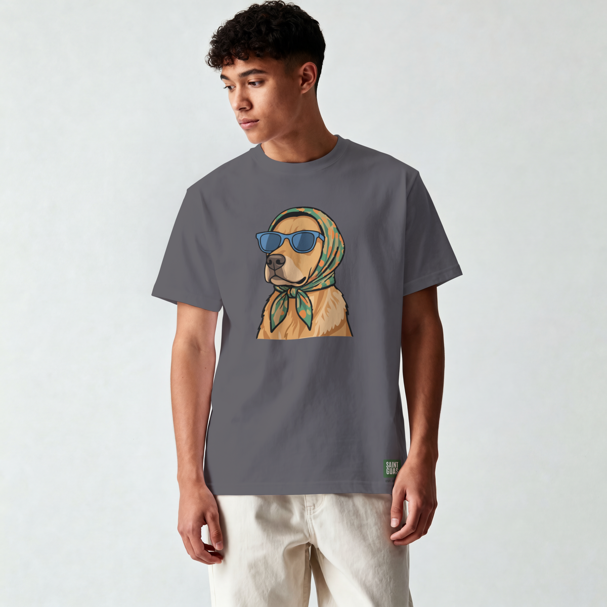 Saint Guas Mood Pet Capsule – Golden Retriever Premium Oversize T-Shirt